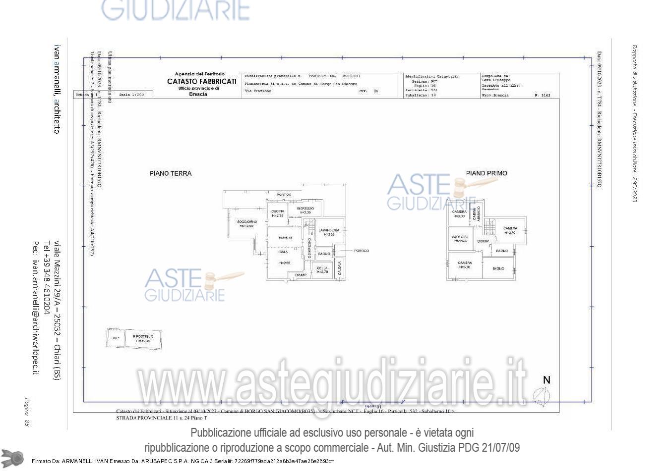 Planimetria del bene