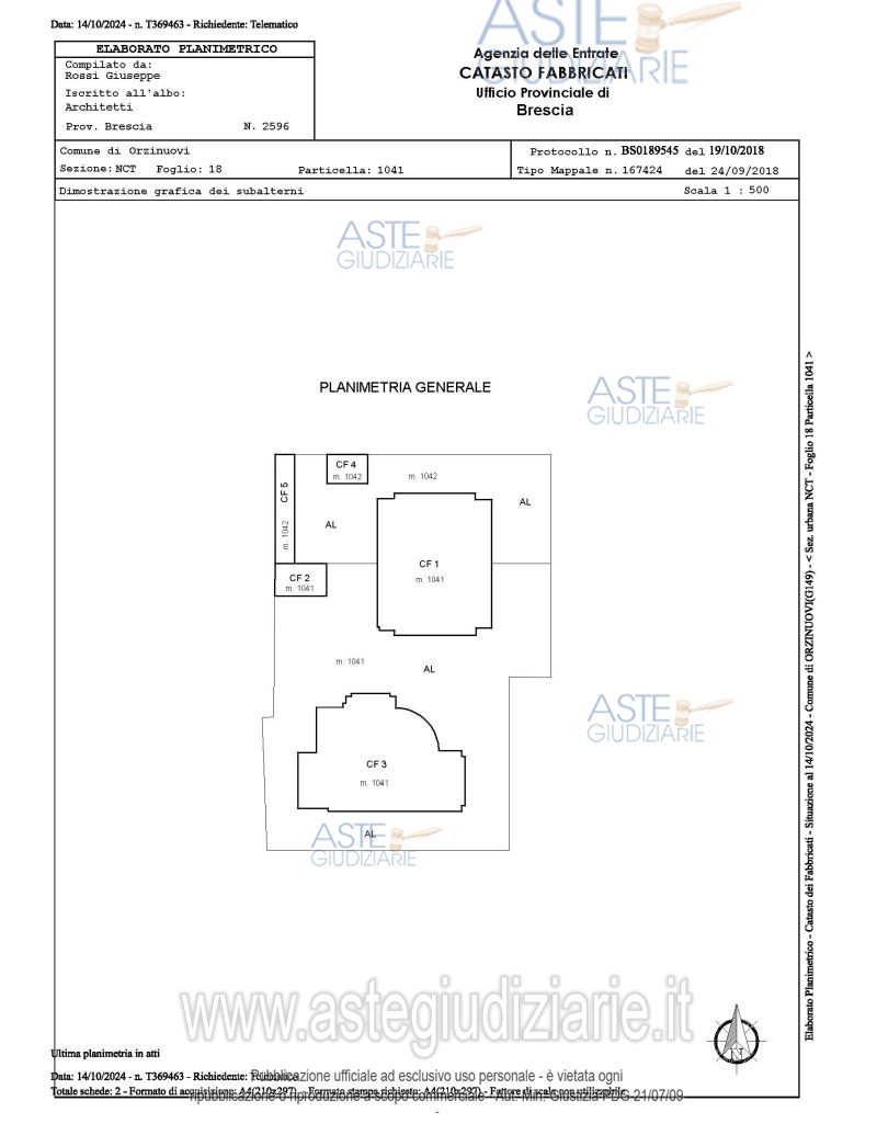 Planimetria del bene