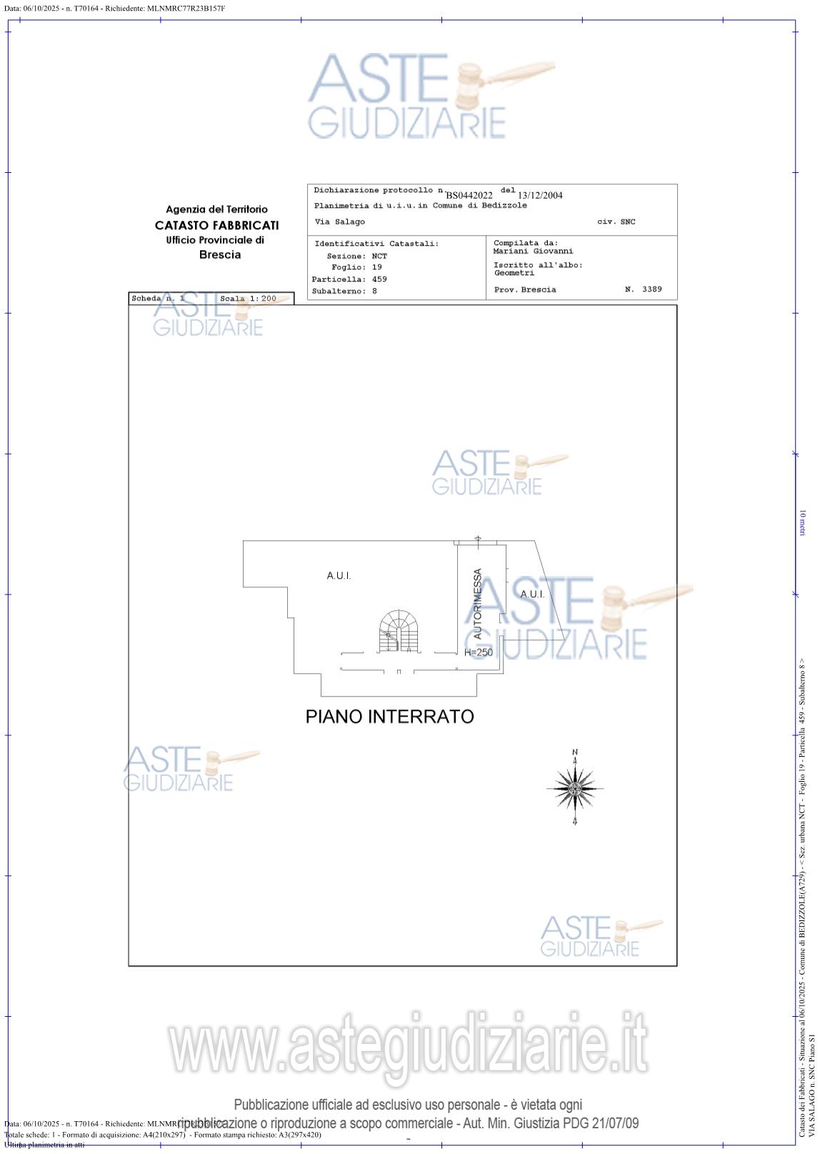 Planimetria del bene