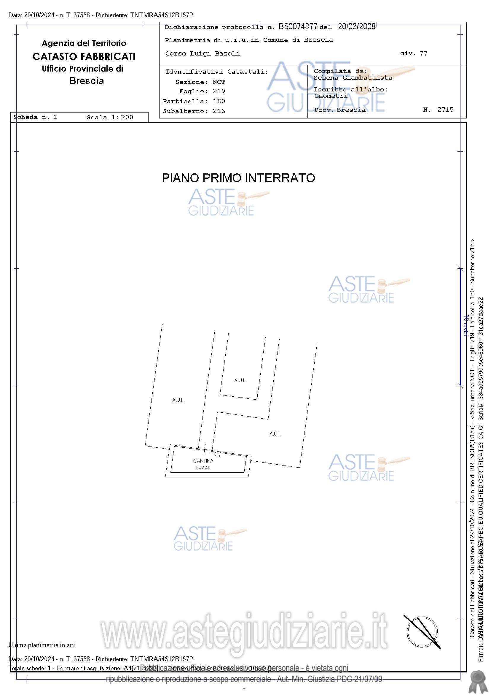 Planimetria del bene