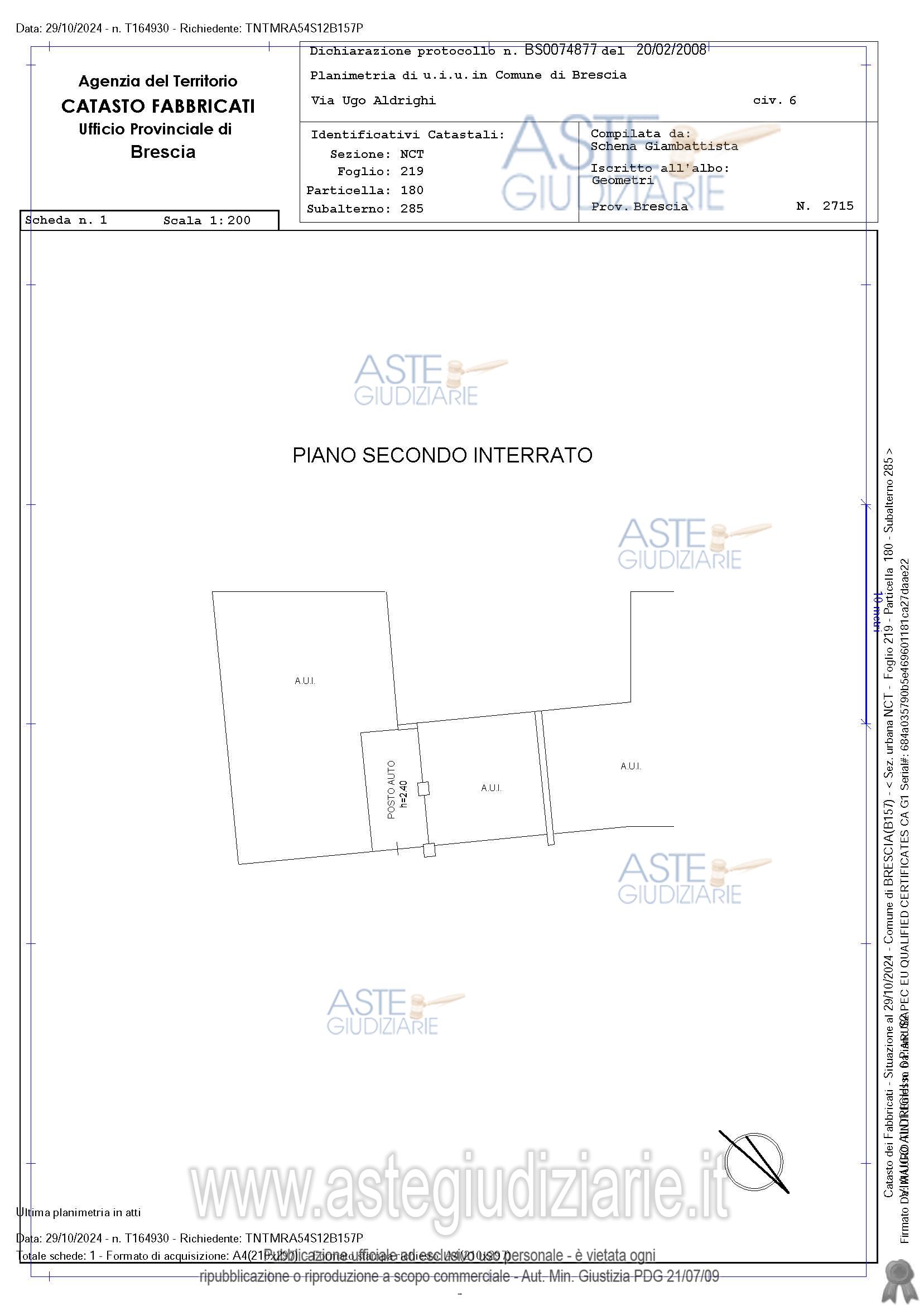 Planimetria del bene