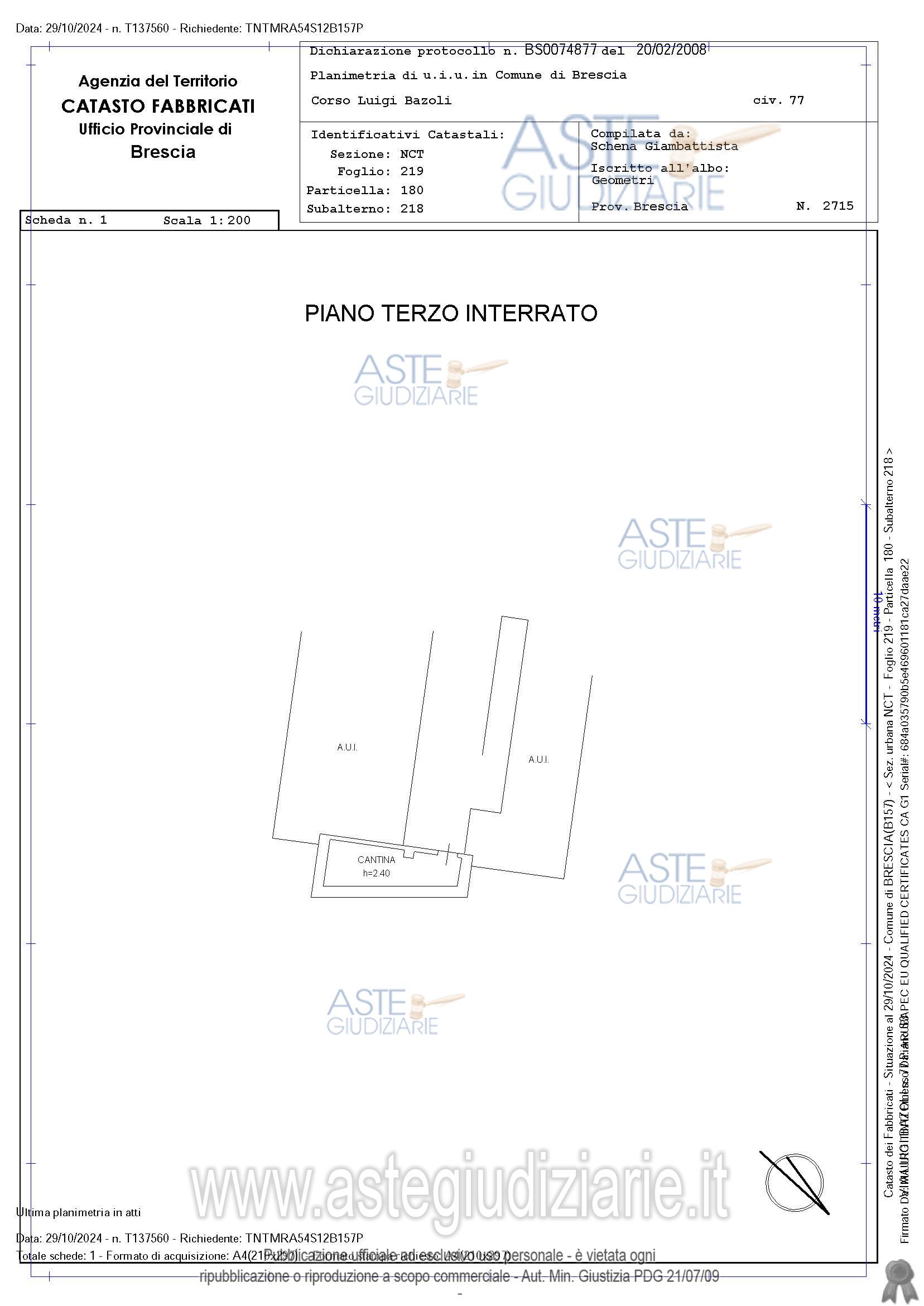 Planimetria del bene