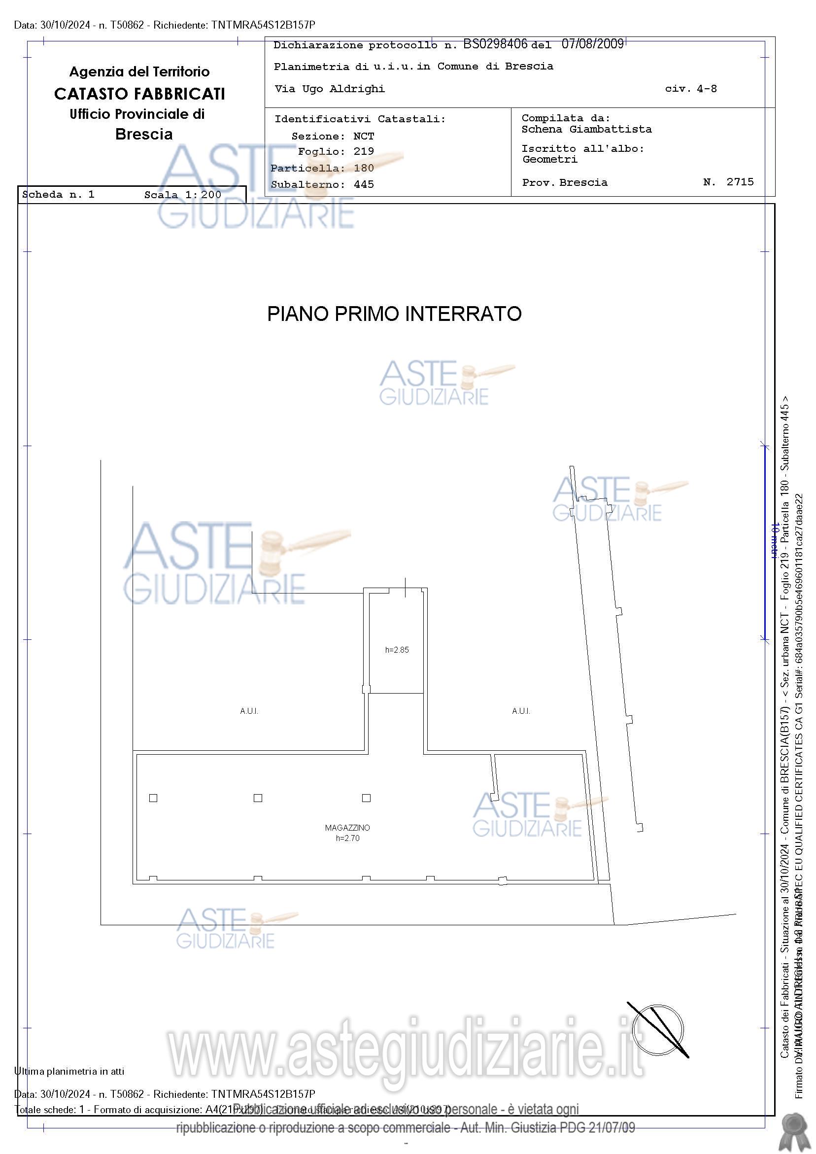 Planimetria del bene