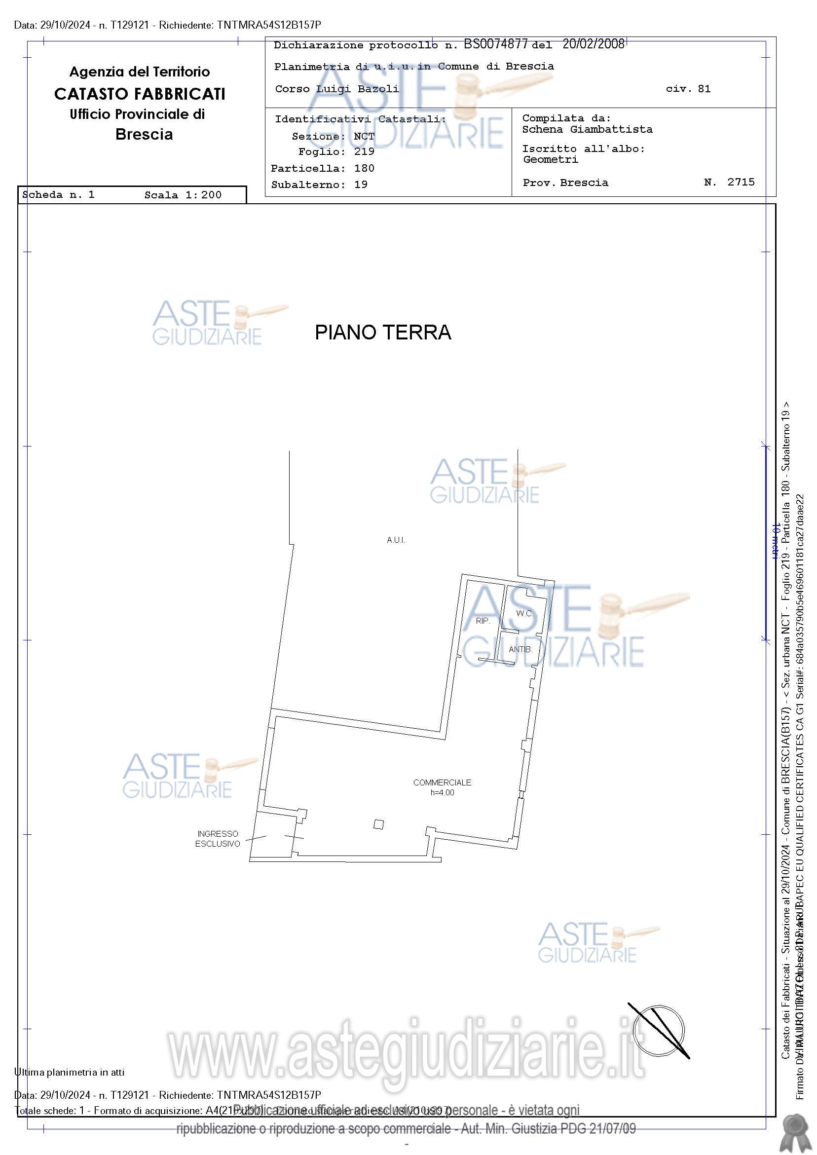 Planimetria del bene