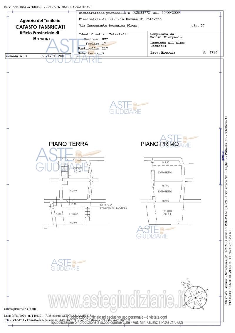 Planimetria del bene