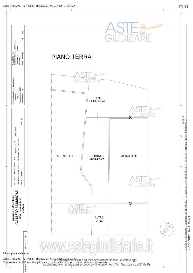 Planimetria del bene