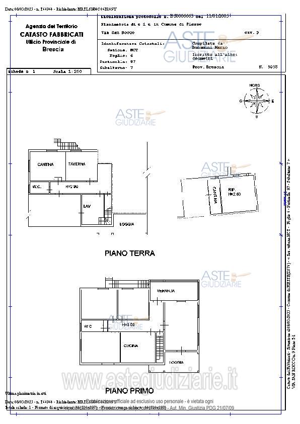 Planimetria del bene