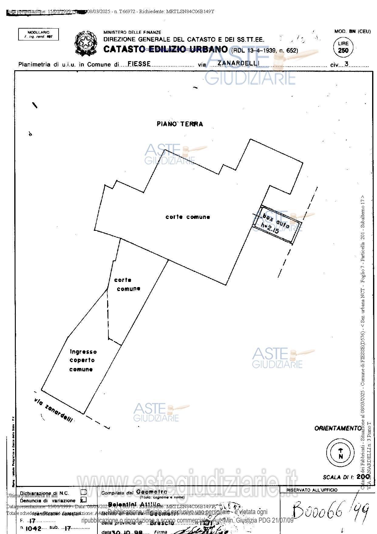 Planimetria del bene