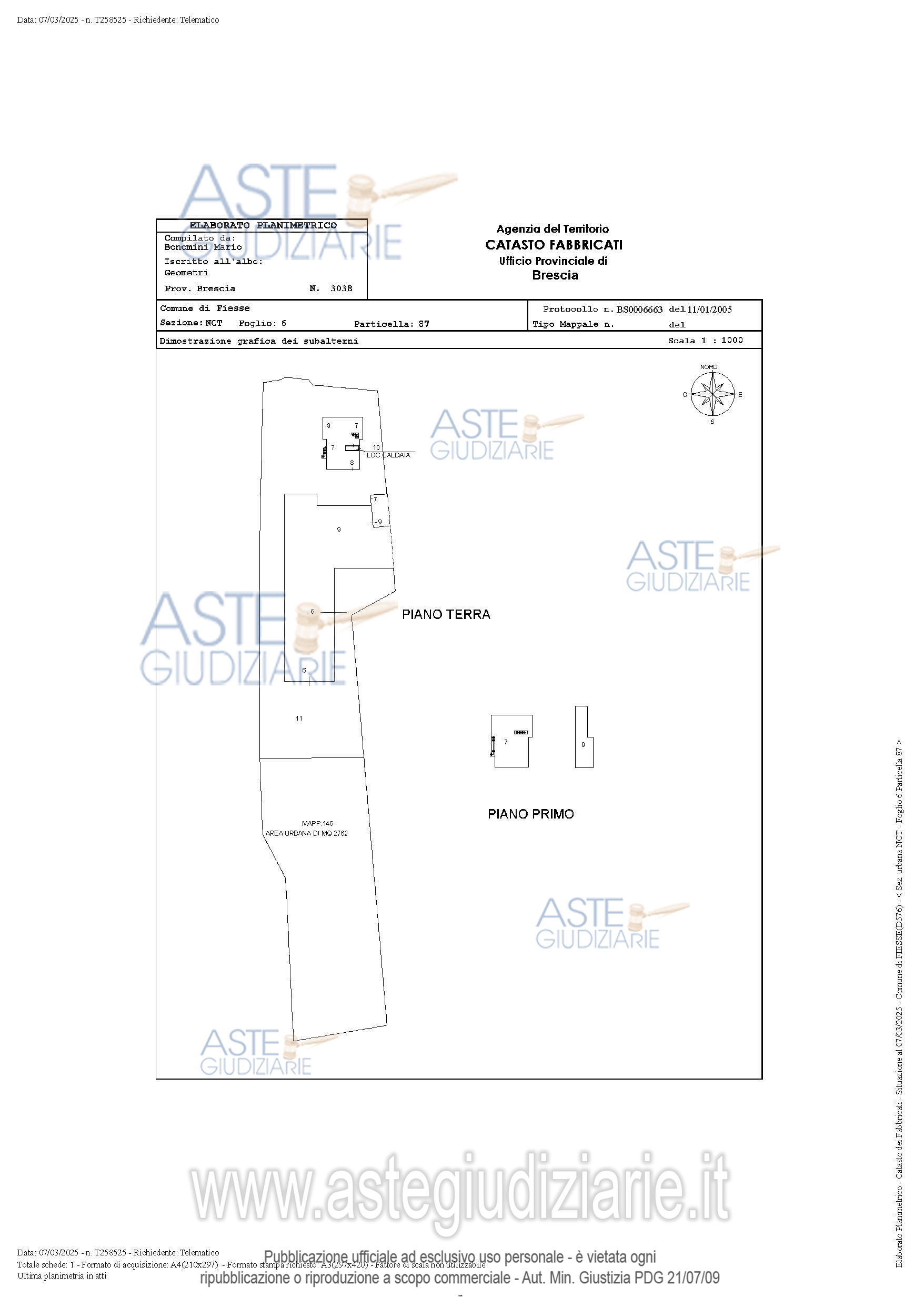 Planimetria del bene