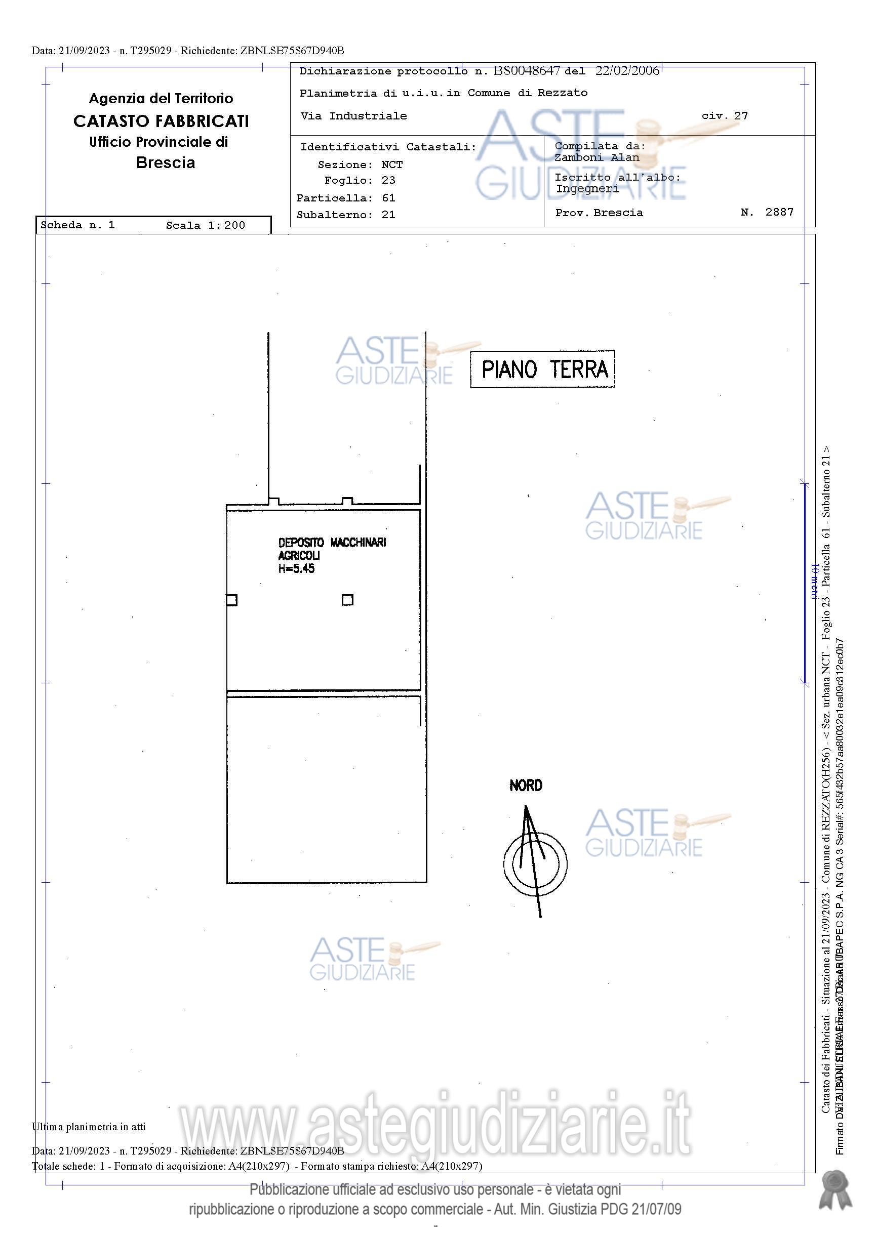 Planimetria del bene