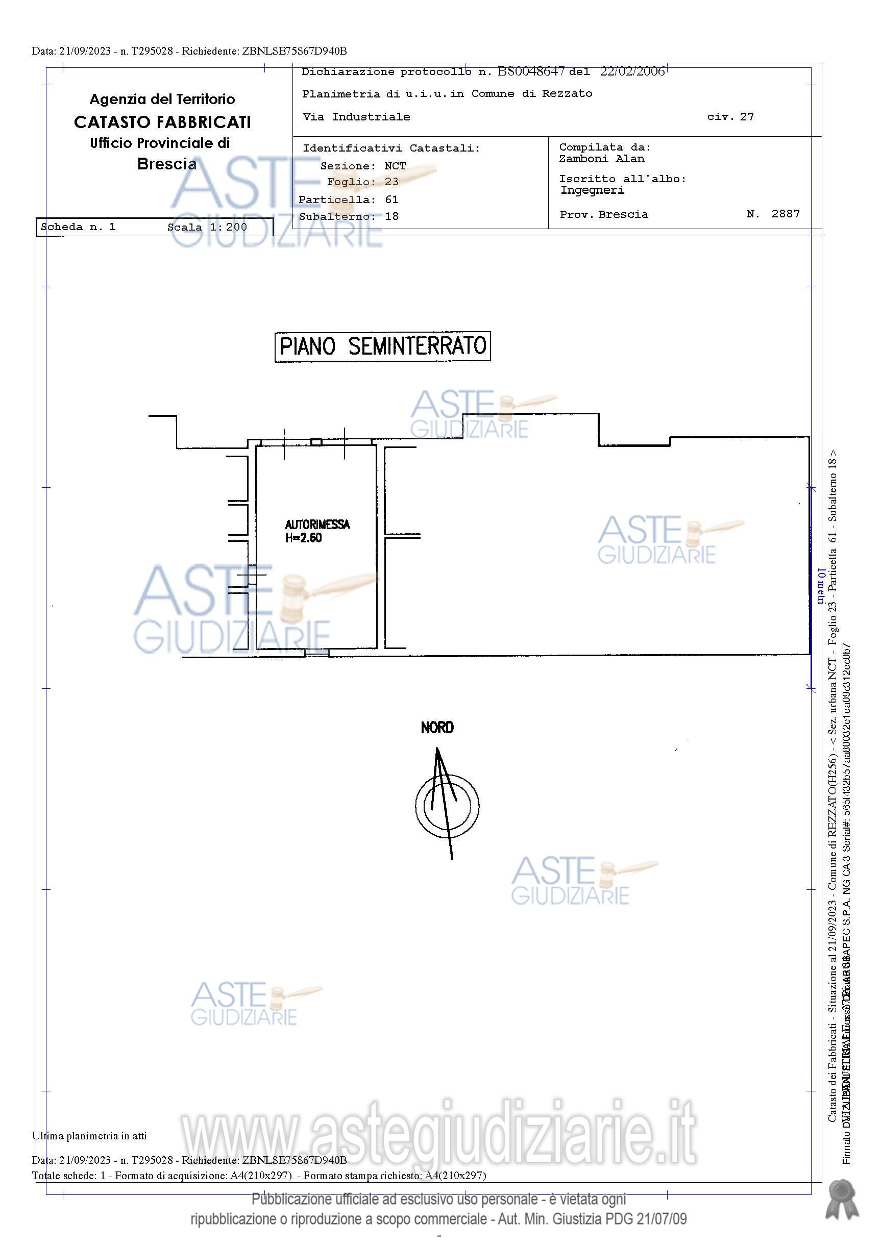 Planimetria del bene