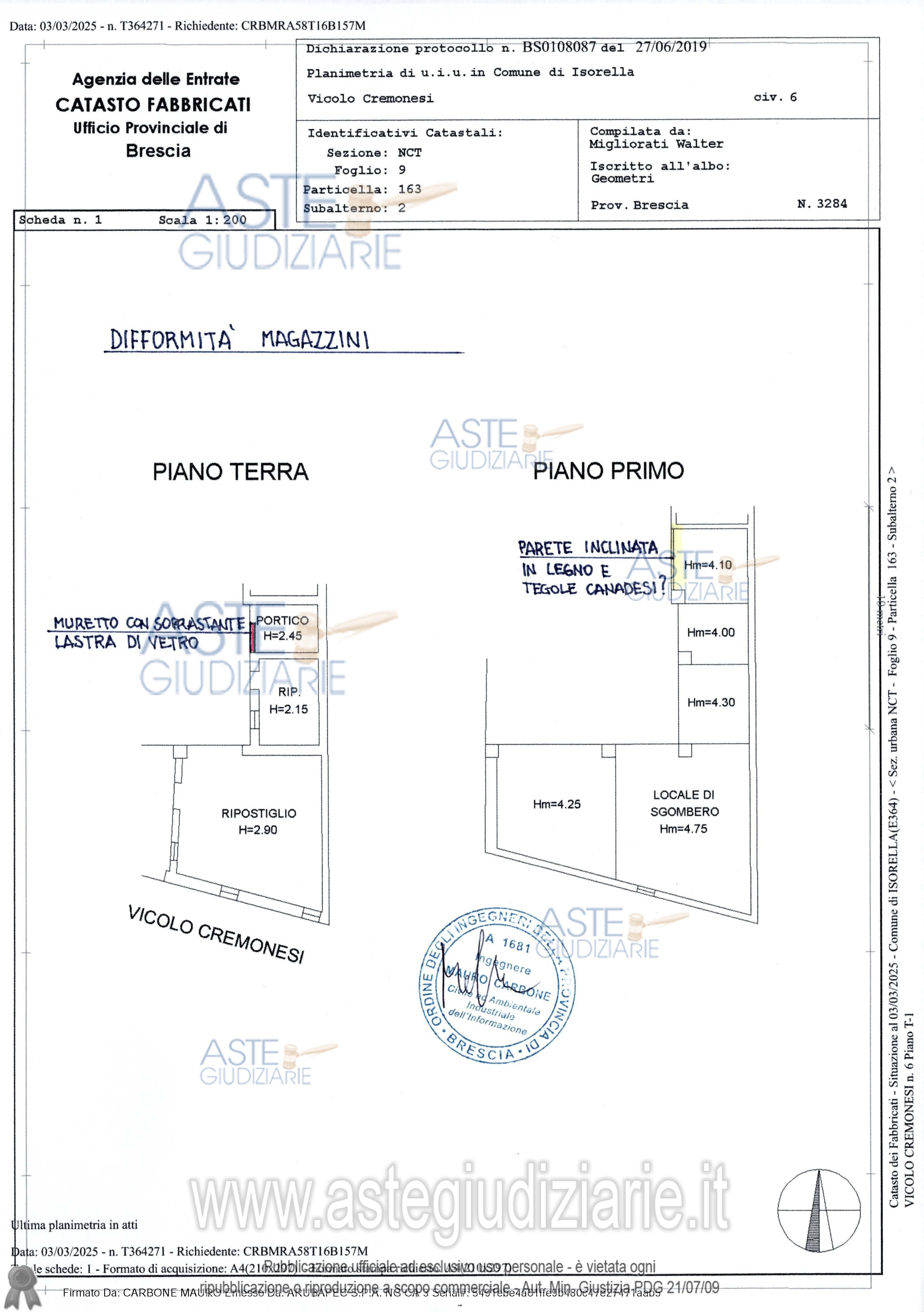 Planimetria del bene