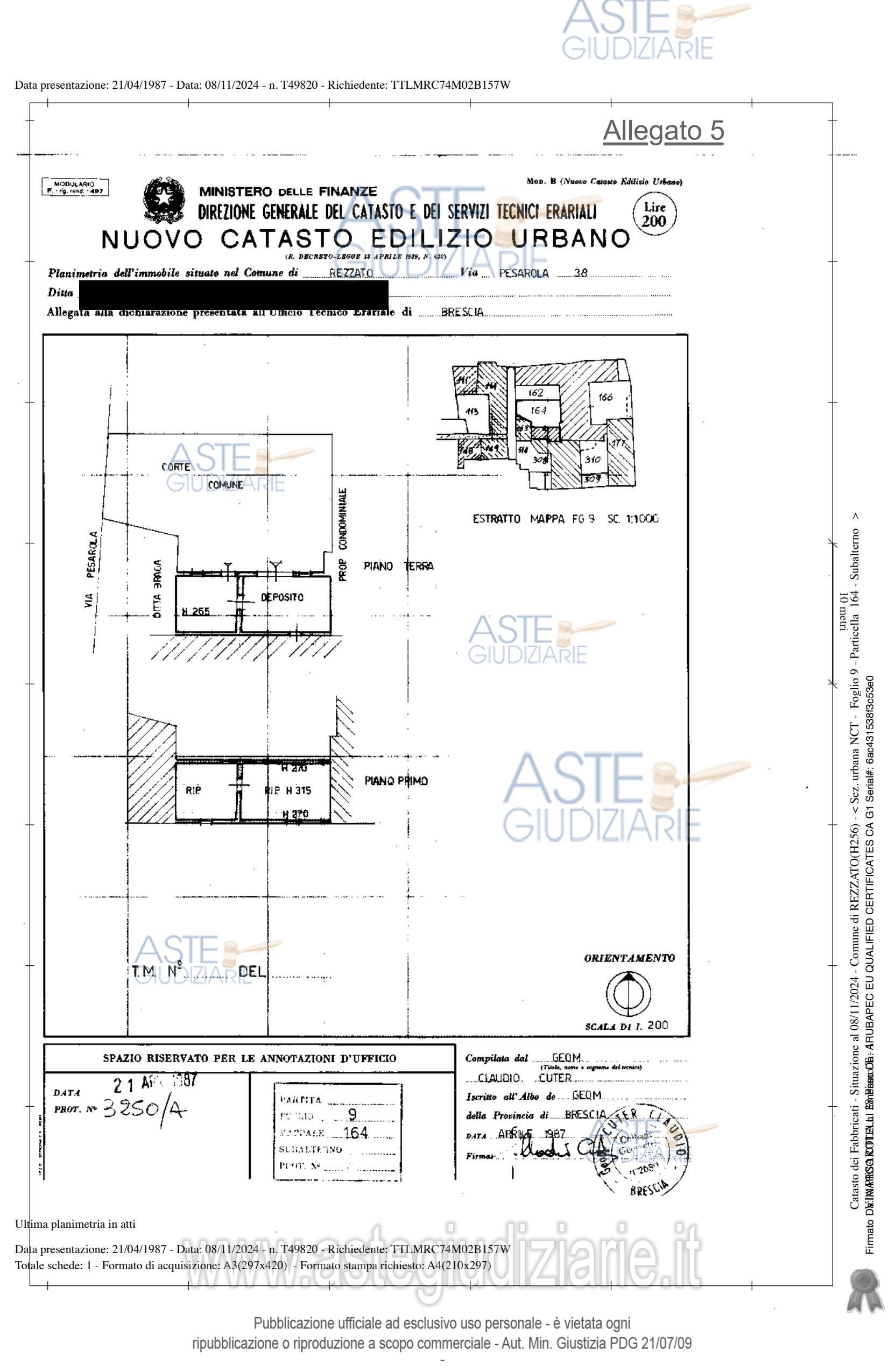 Planimetria del bene