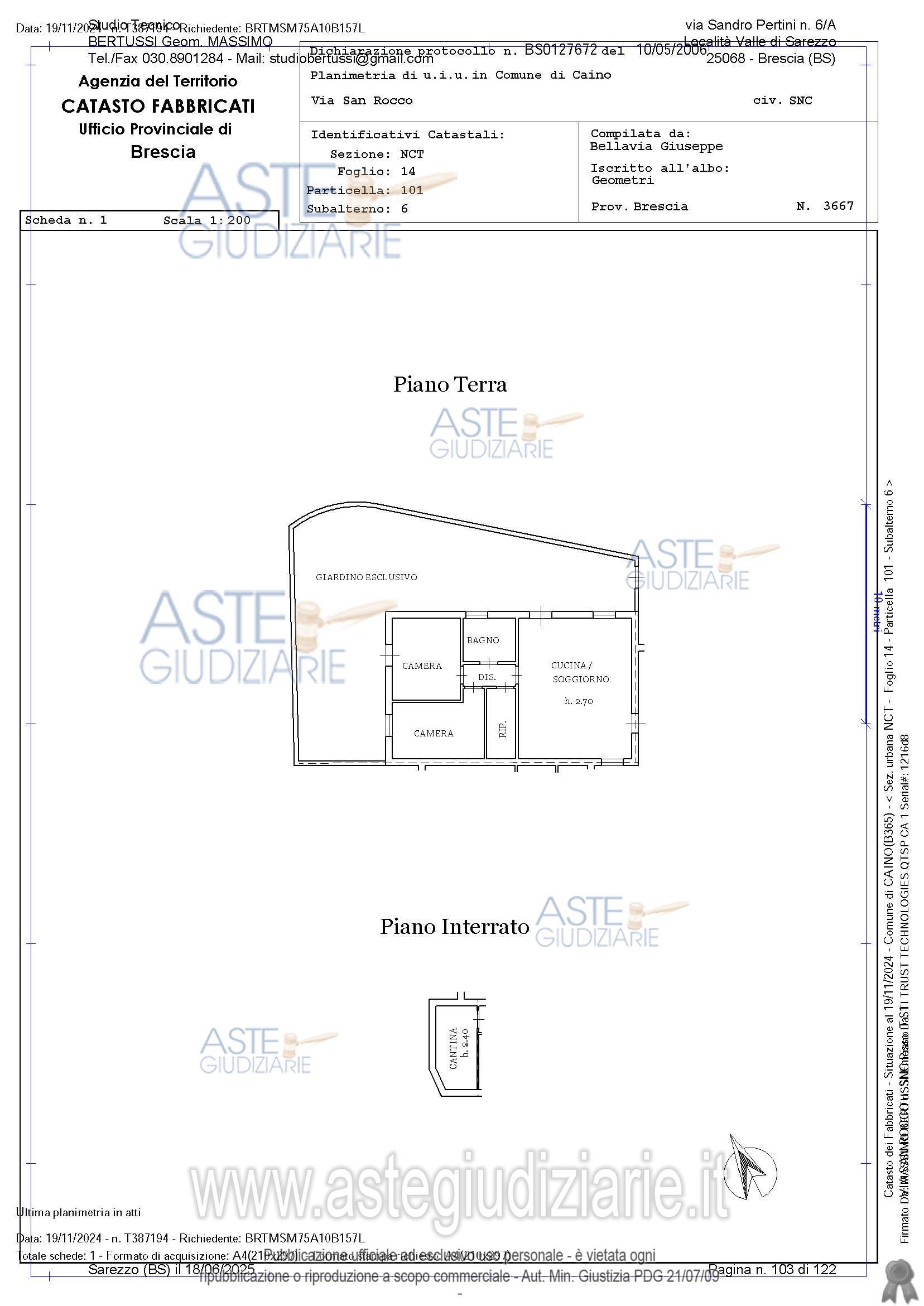 Planimetria del bene