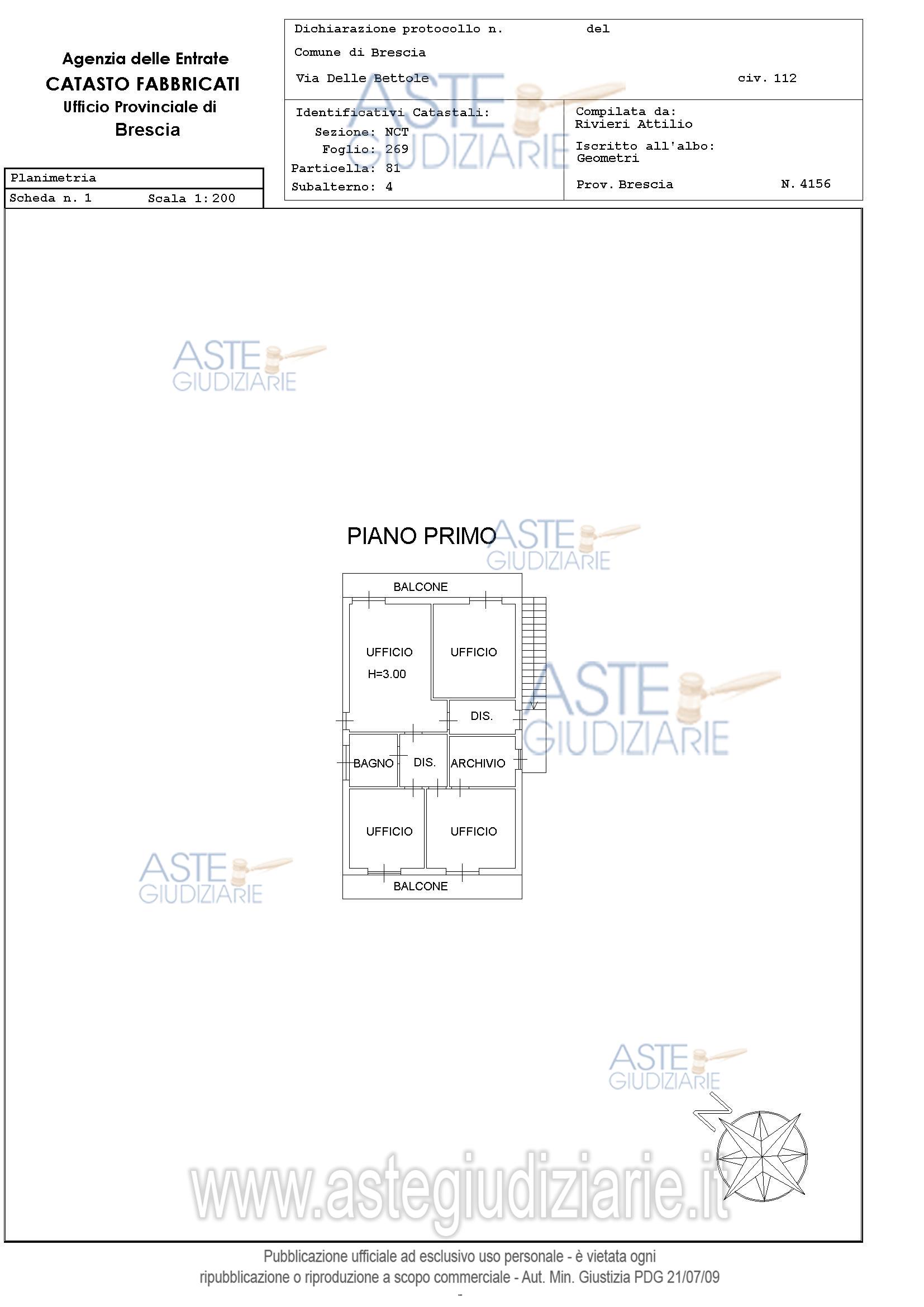 Planimetria del bene