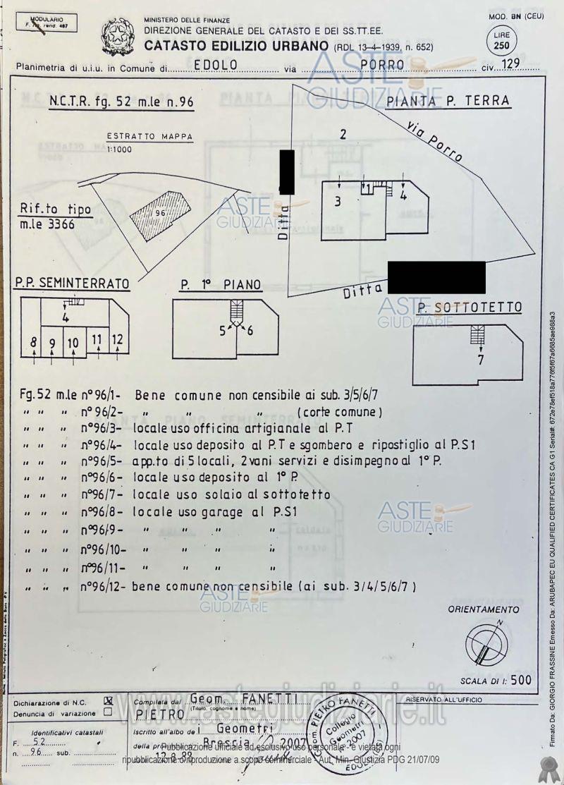 Planimetria del bene