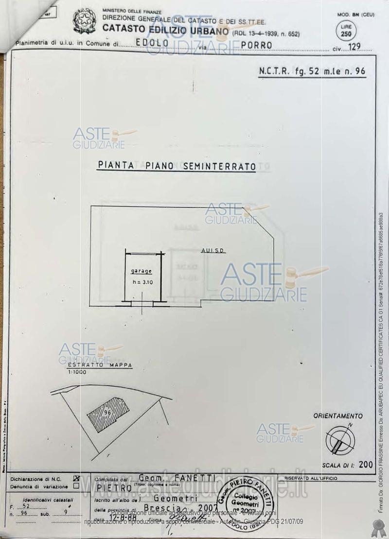 Planimetria del bene