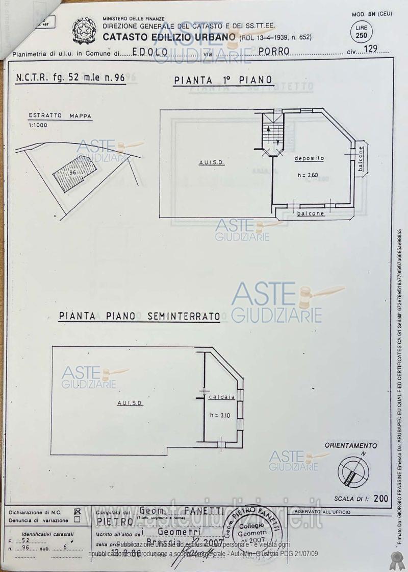 Planimetria del bene