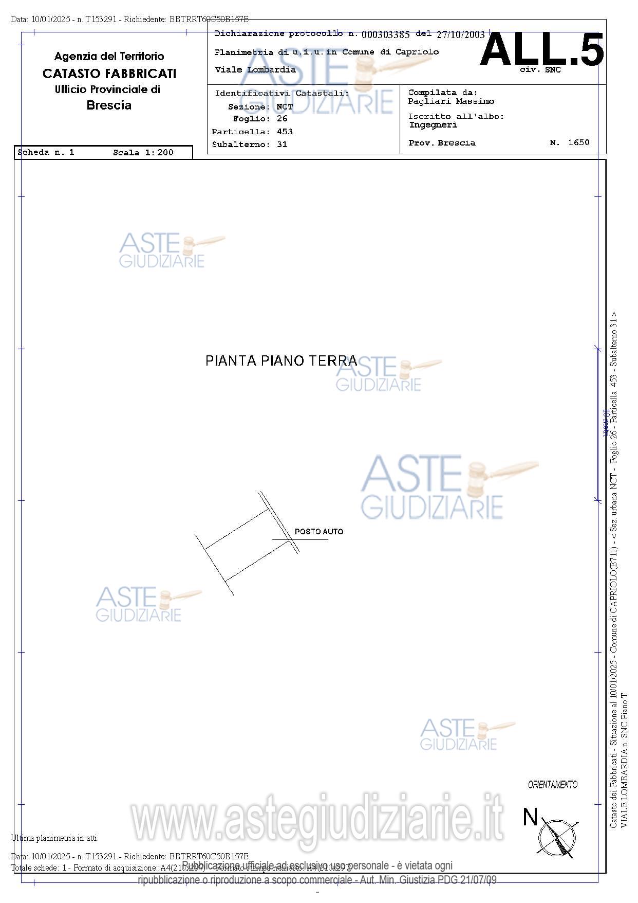 Planimetria del bene