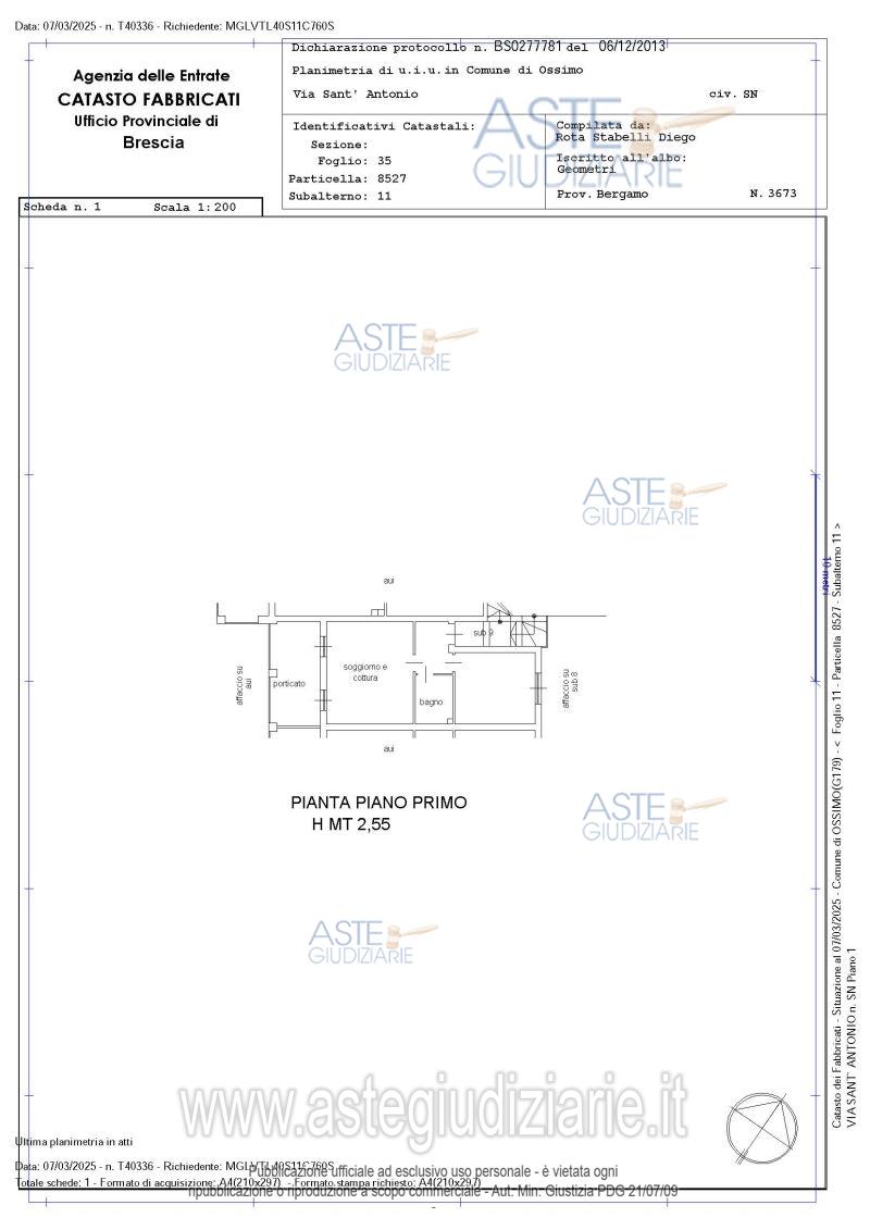 Planimetria del bene