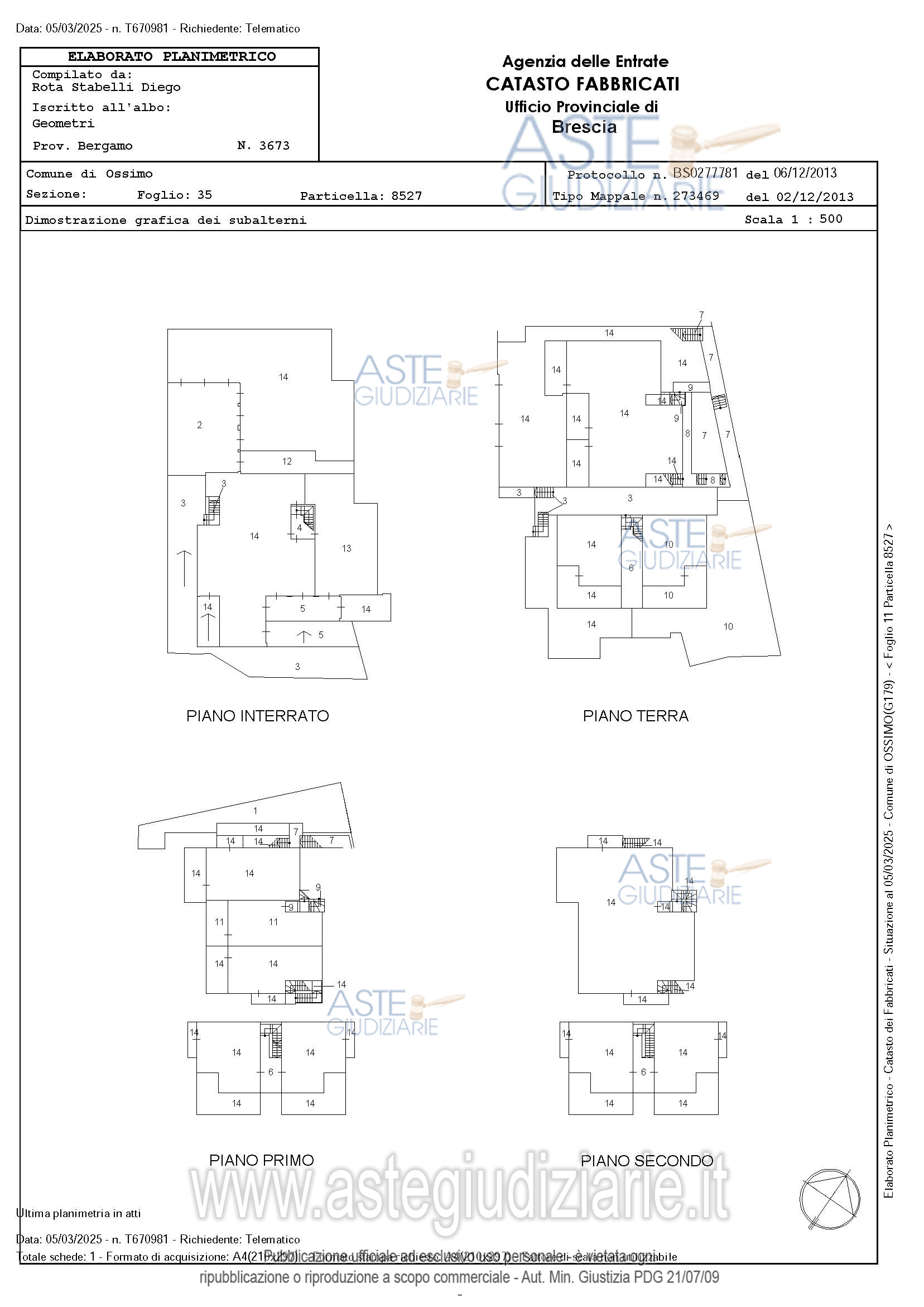Planimetria del bene