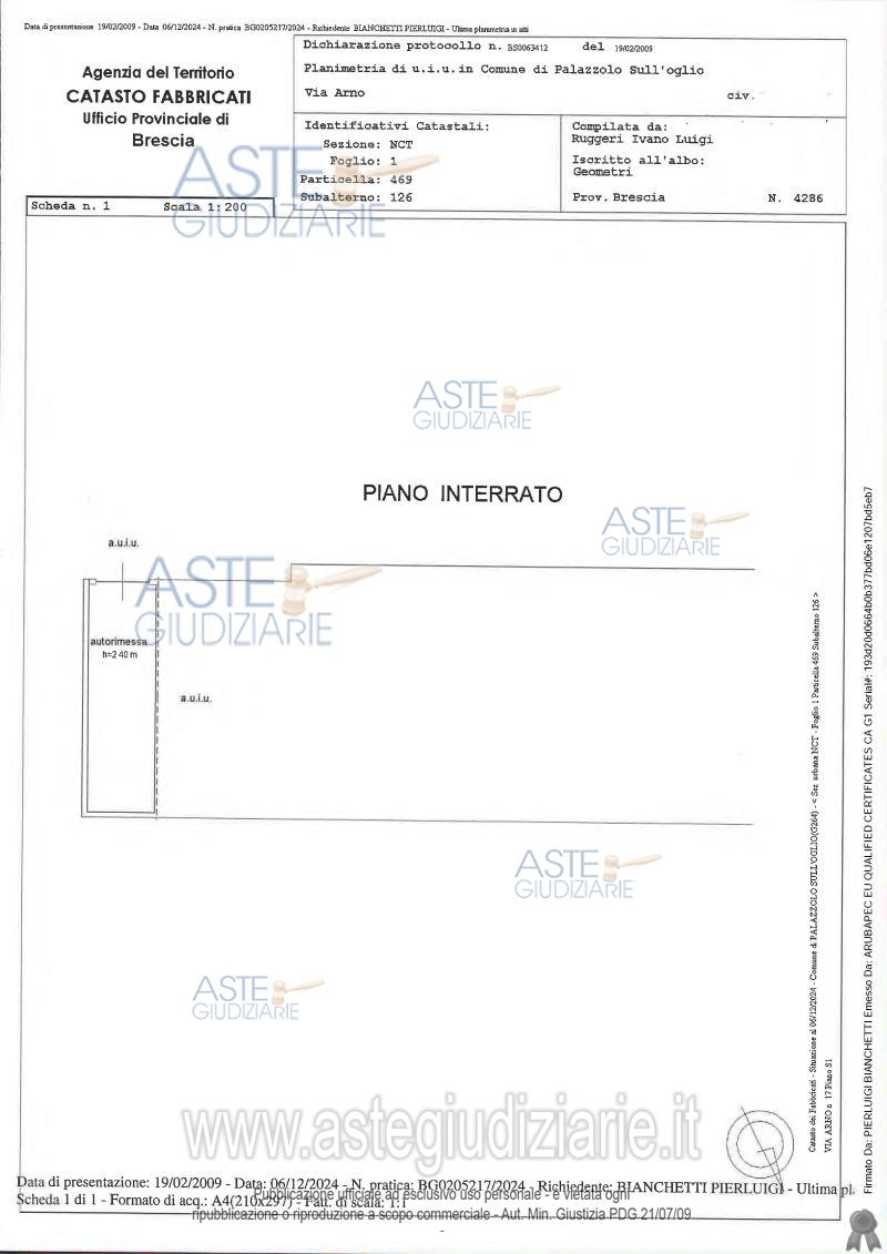 Planimetria del bene