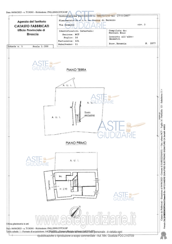 Planimetria del bene