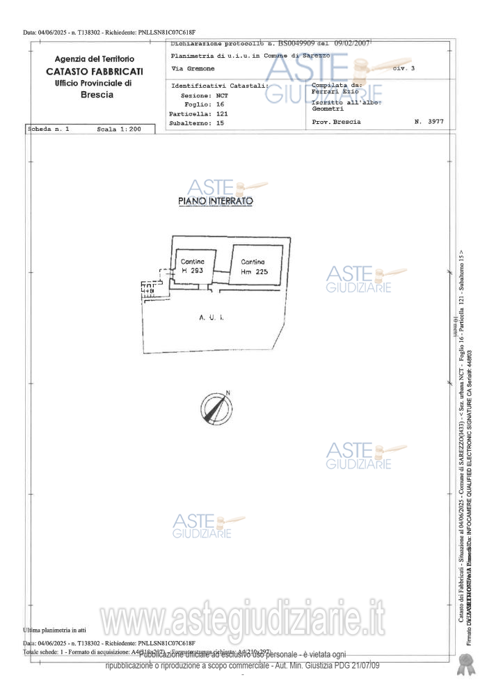 Planimetria del bene