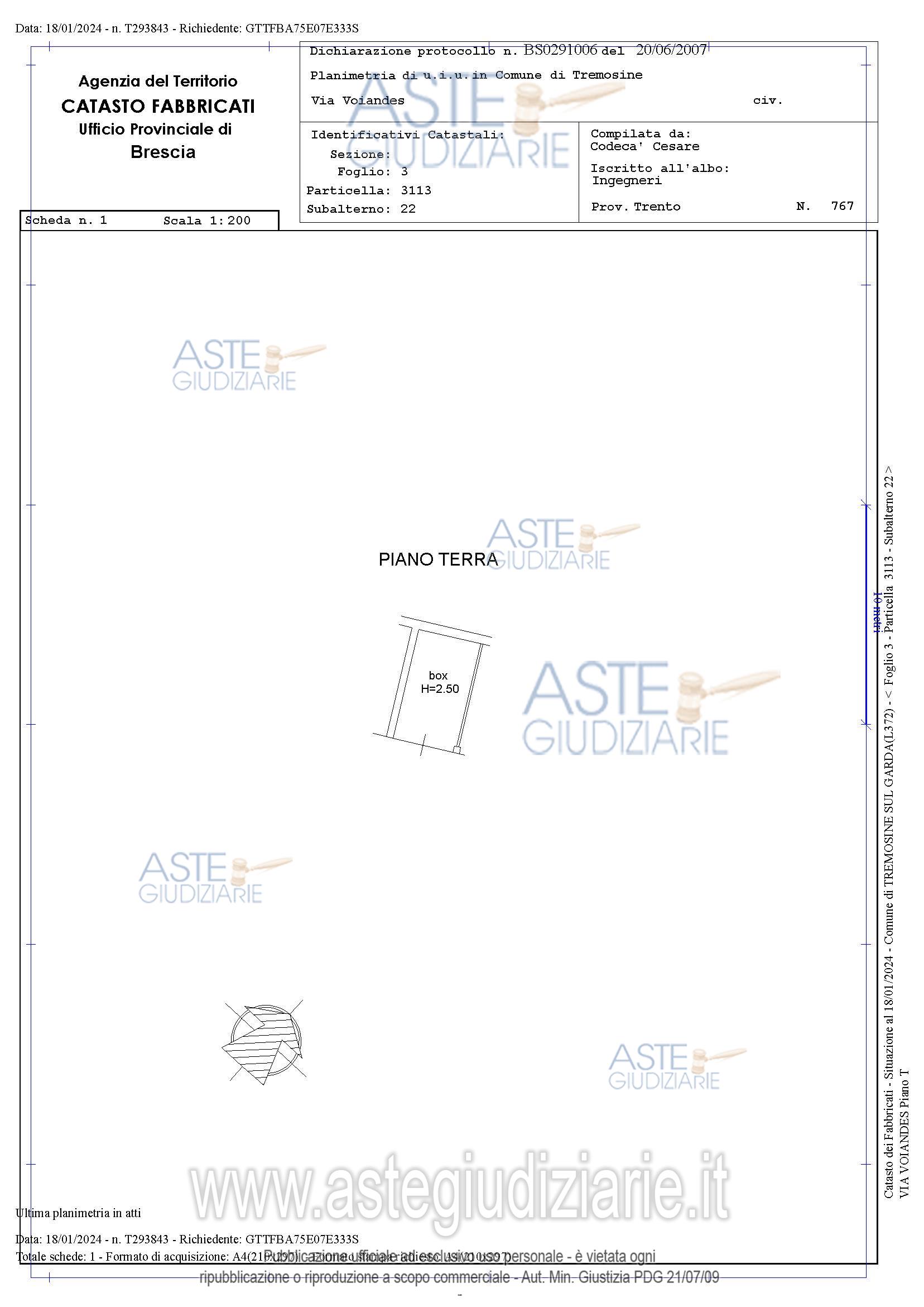 Planimetria del bene