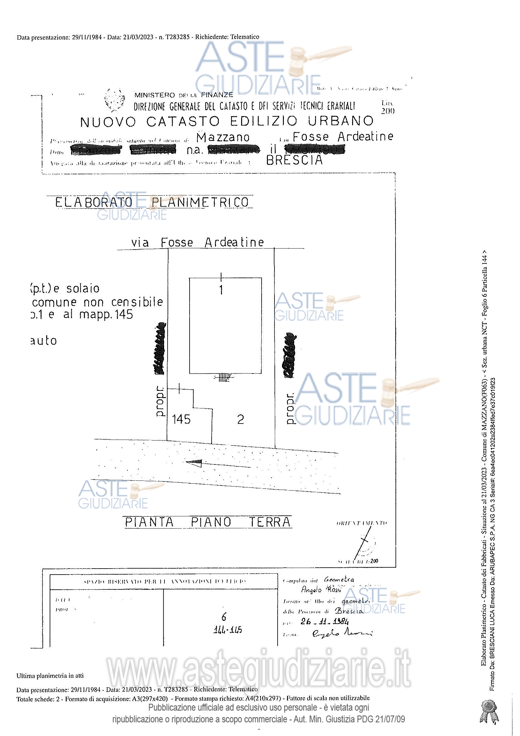 Planimetria del bene