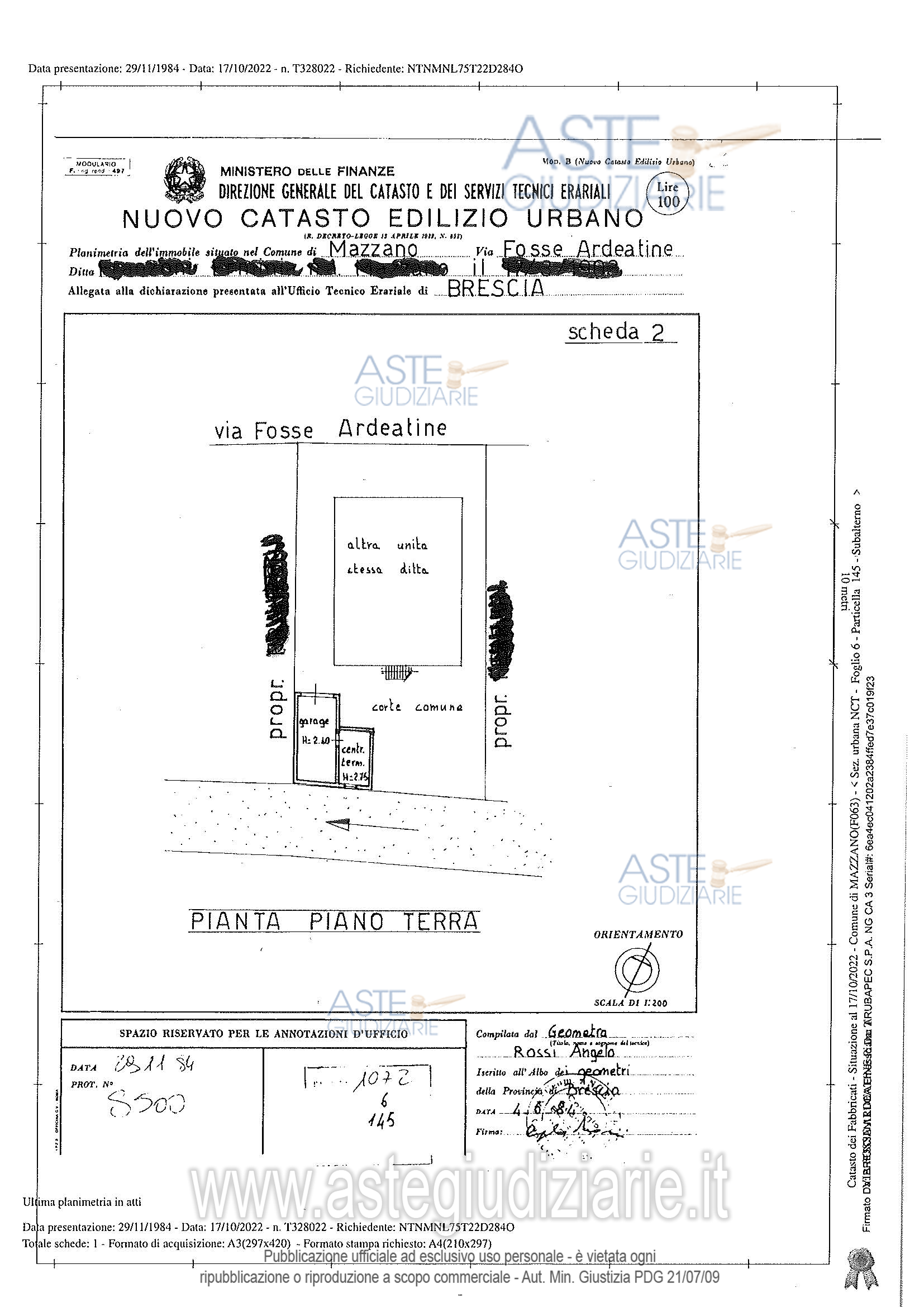 Planimetria del bene