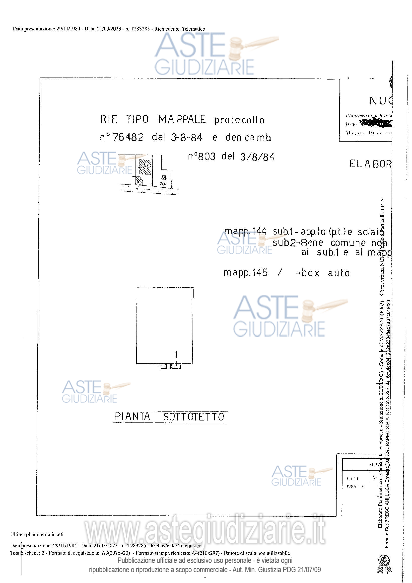 Planimetria del bene