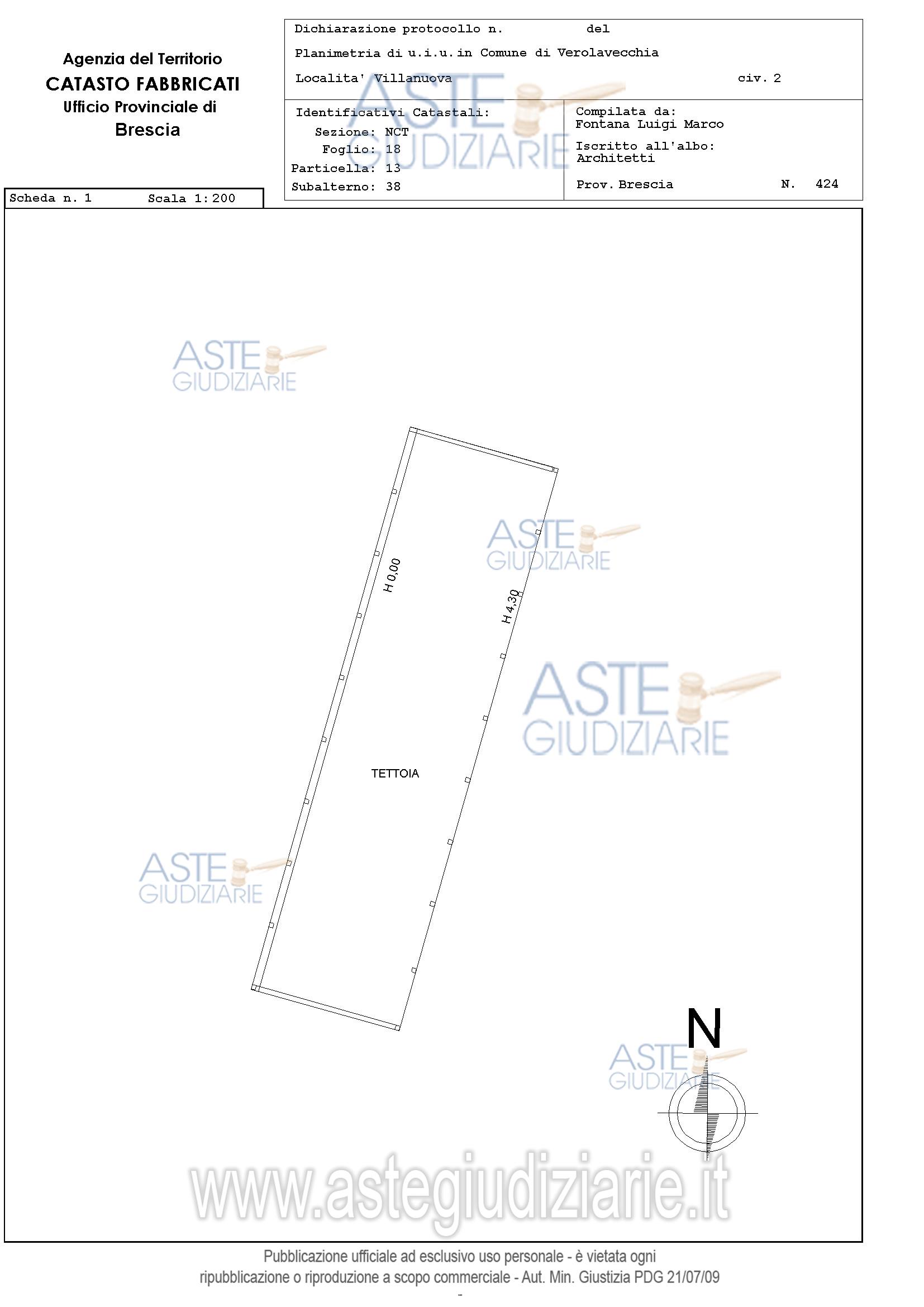 Planimetria del bene