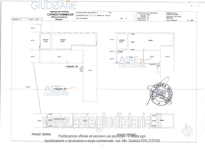 Planimetria del bene