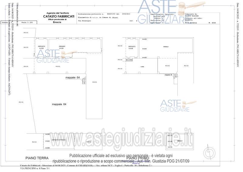 Planimetria del bene