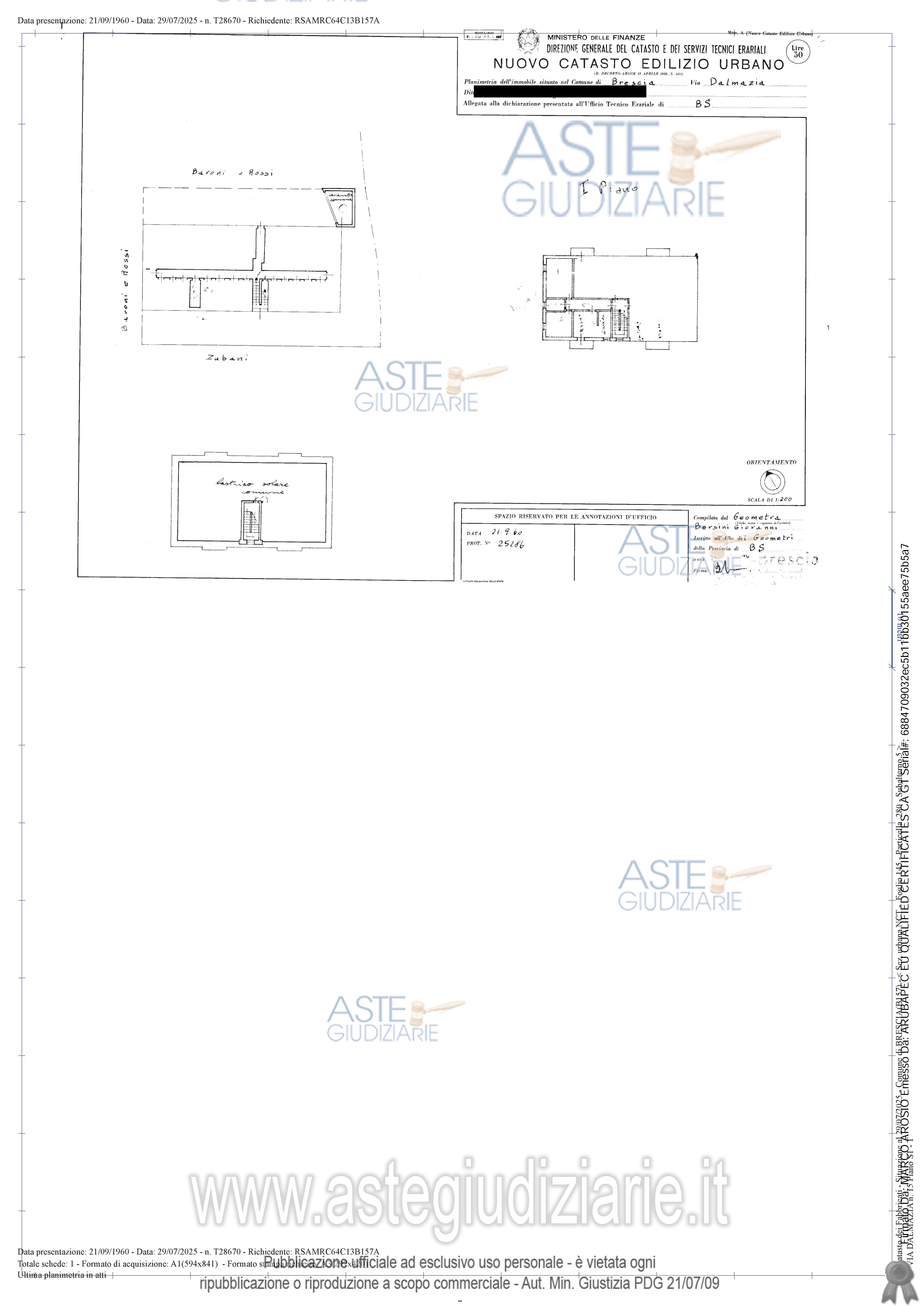 Planimetria del bene