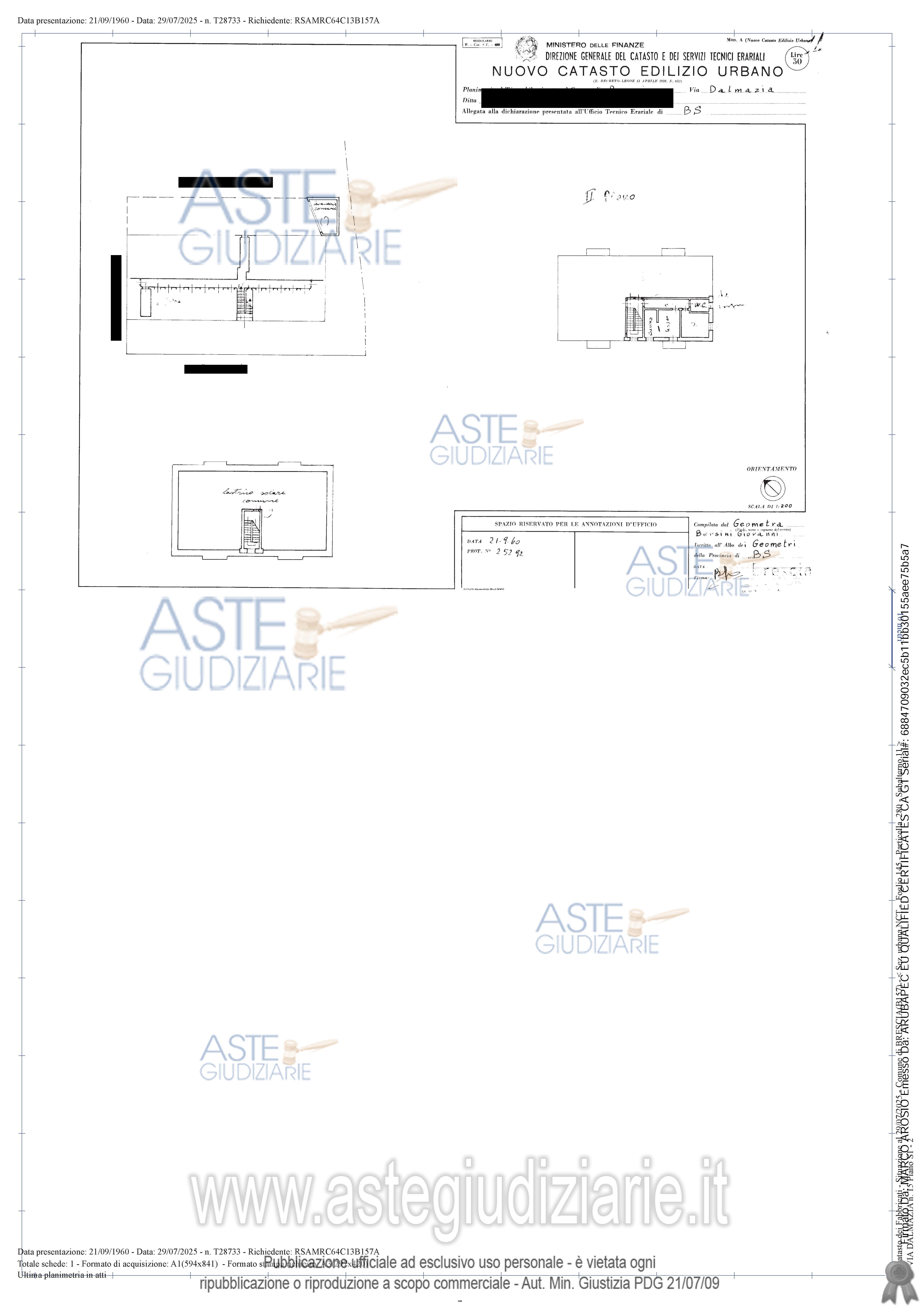 Planimetria del bene