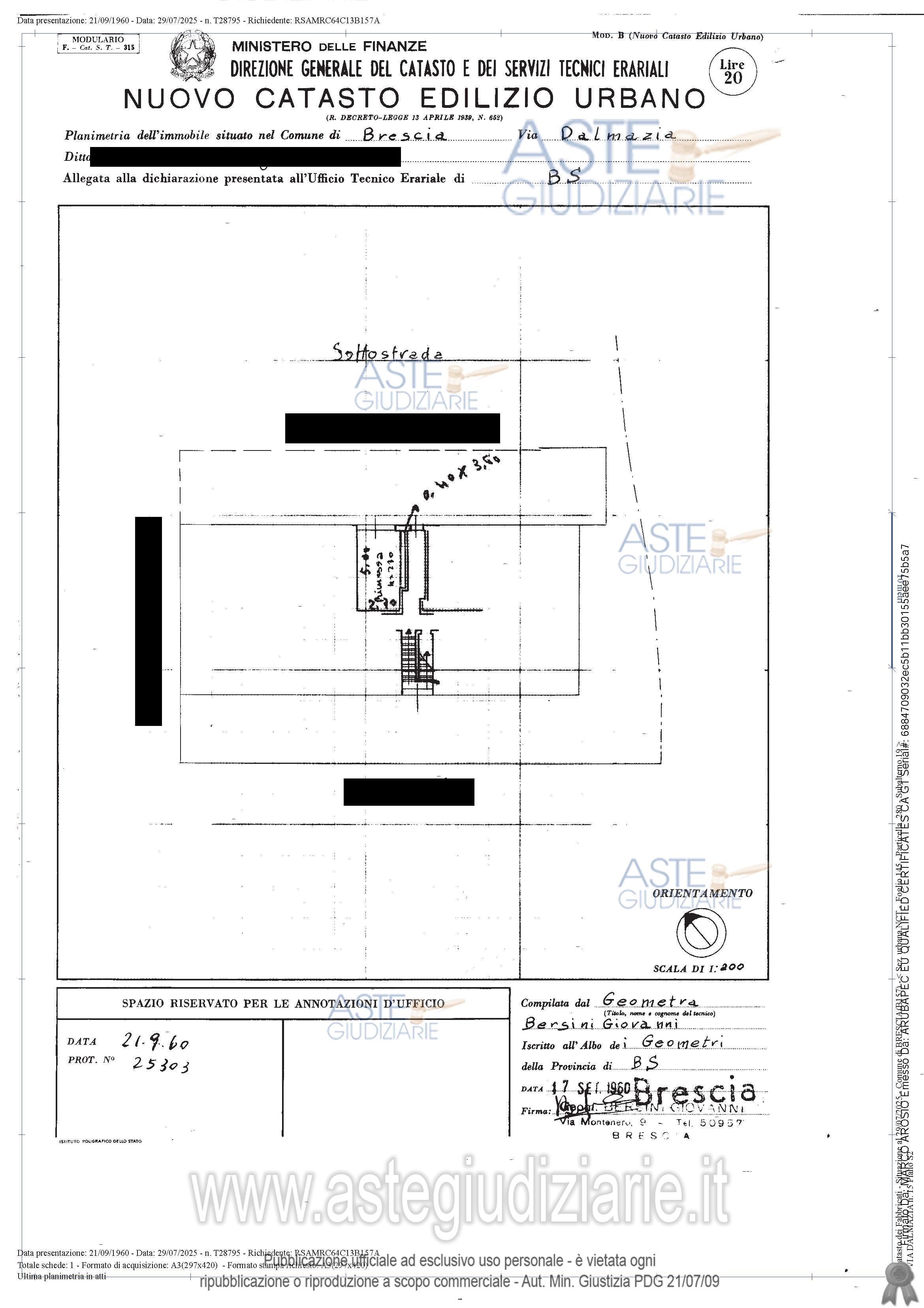 Planimetria del bene