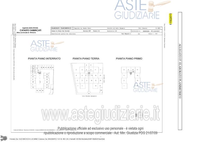 Planimetria del bene