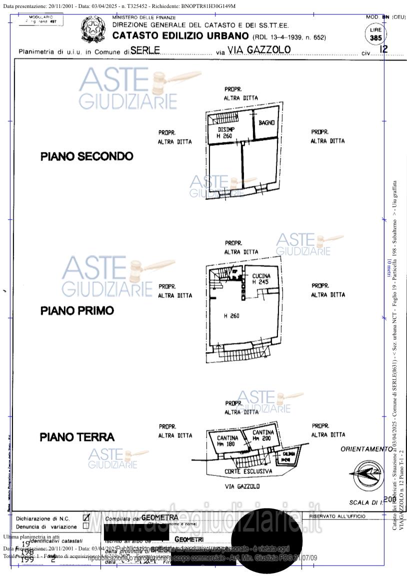 Planimetria del bene