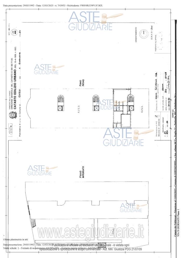 Planimetria del bene