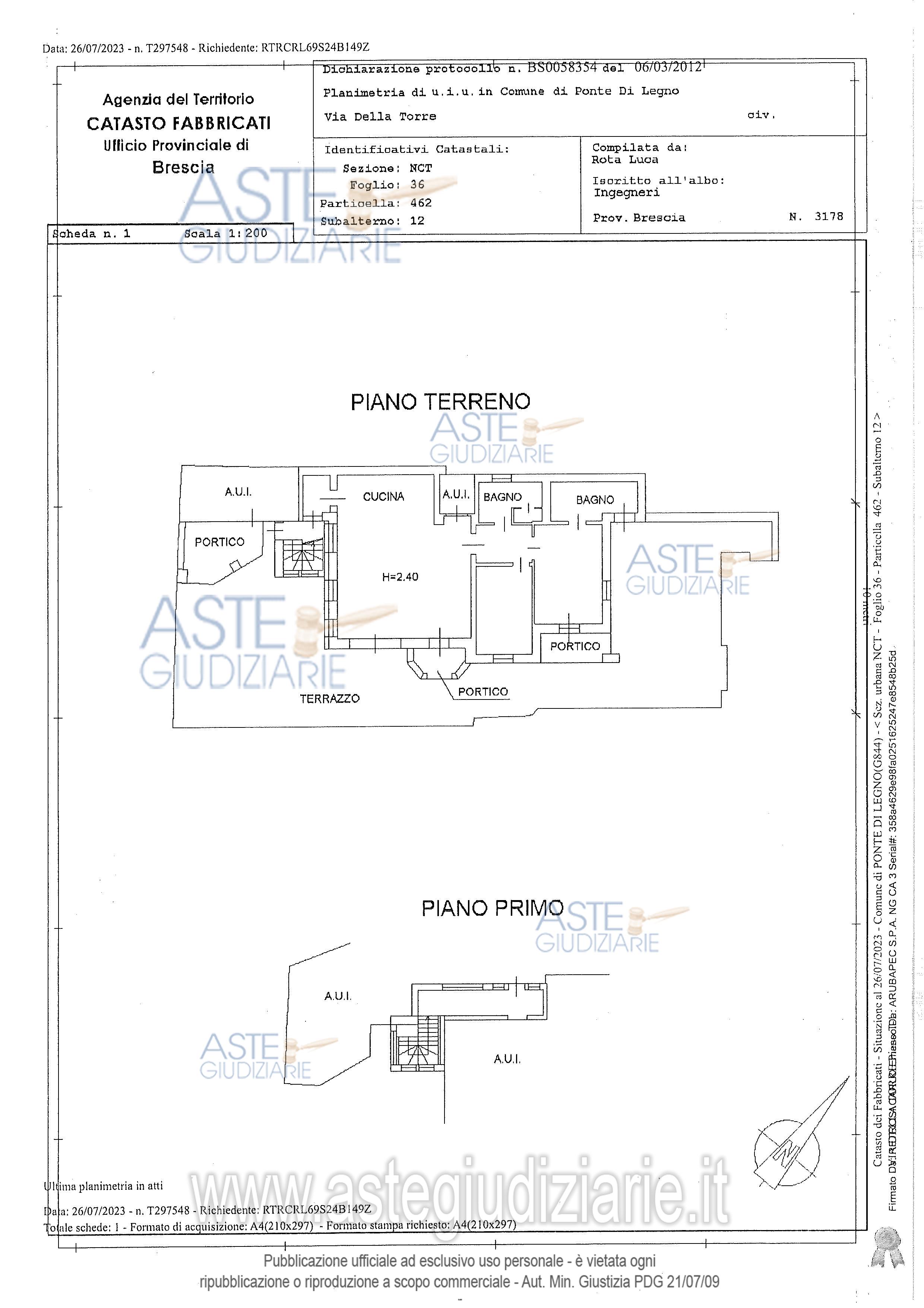 Planimetria del bene