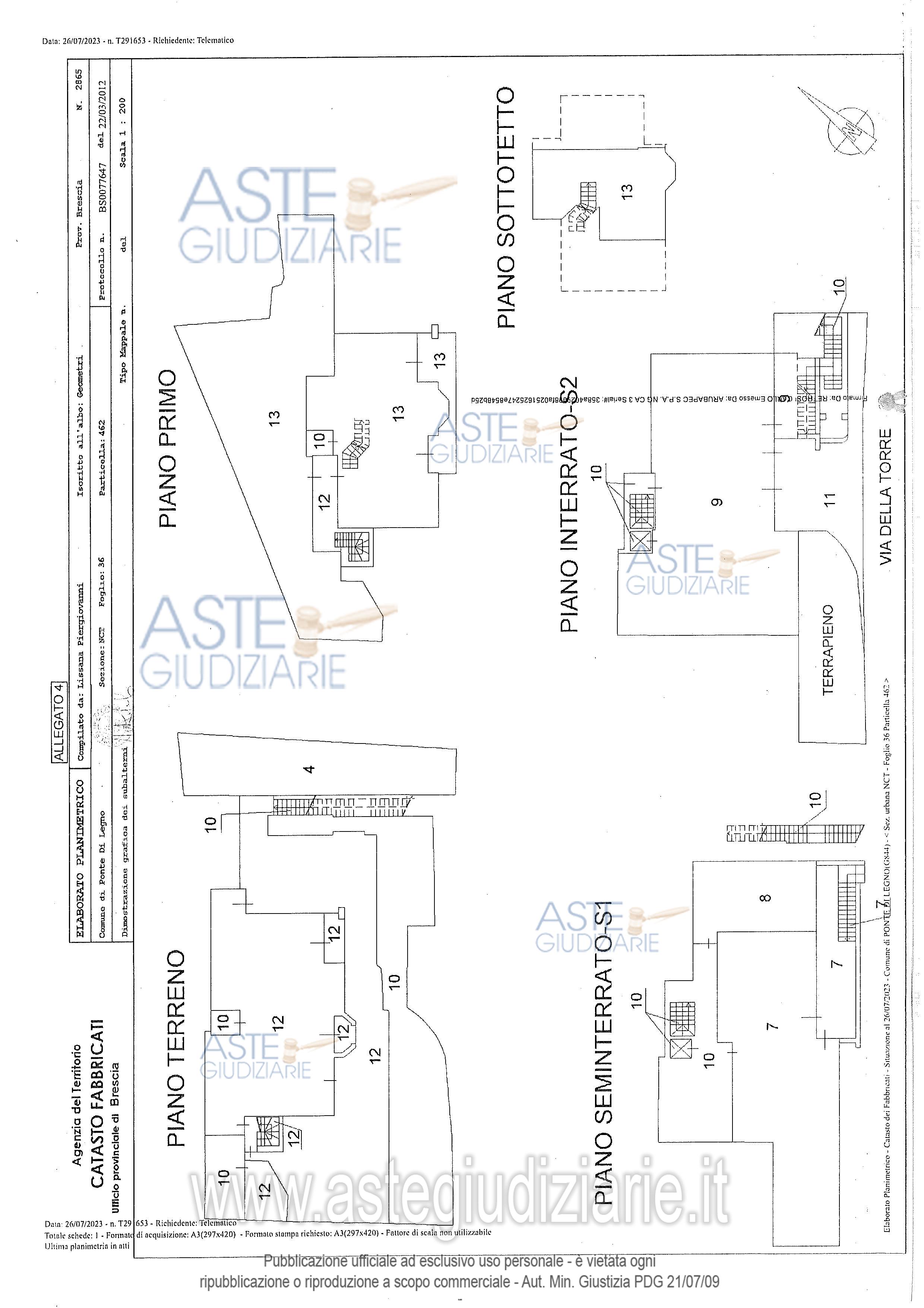 Planimetria del bene