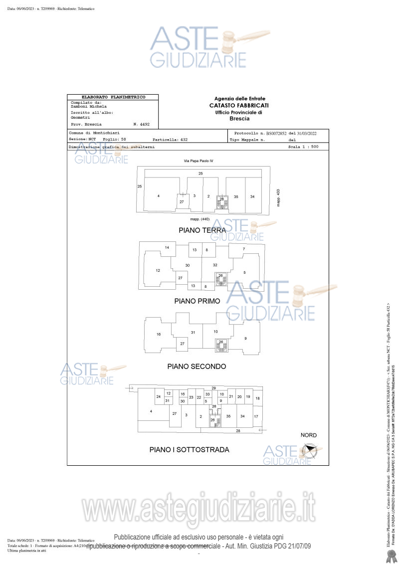 Planimetria del bene