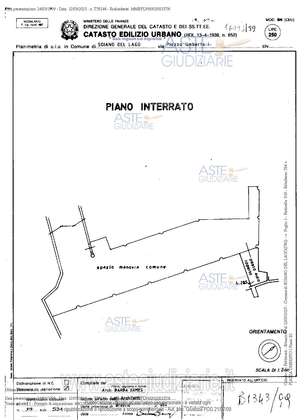 Planimetria del bene