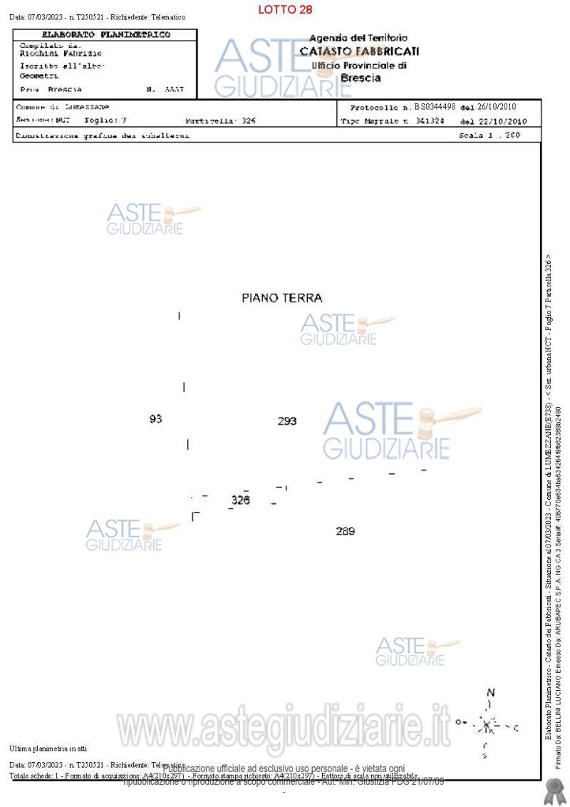 Planimetria del bene