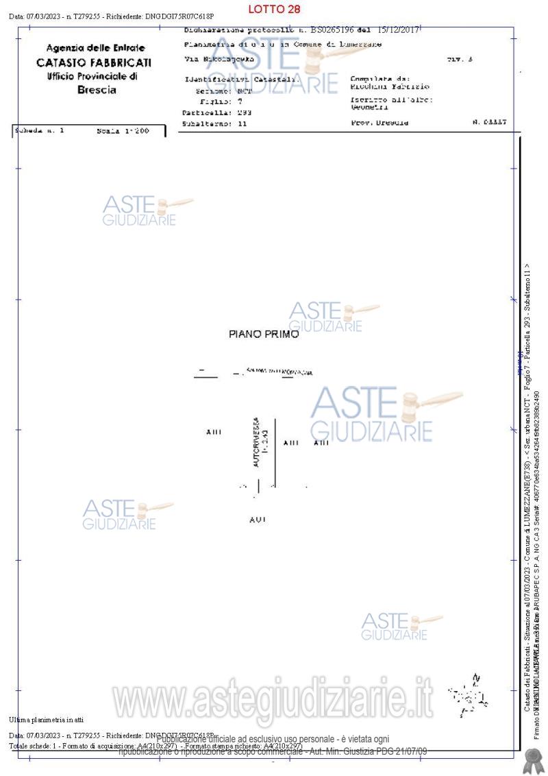 Planimetria del bene