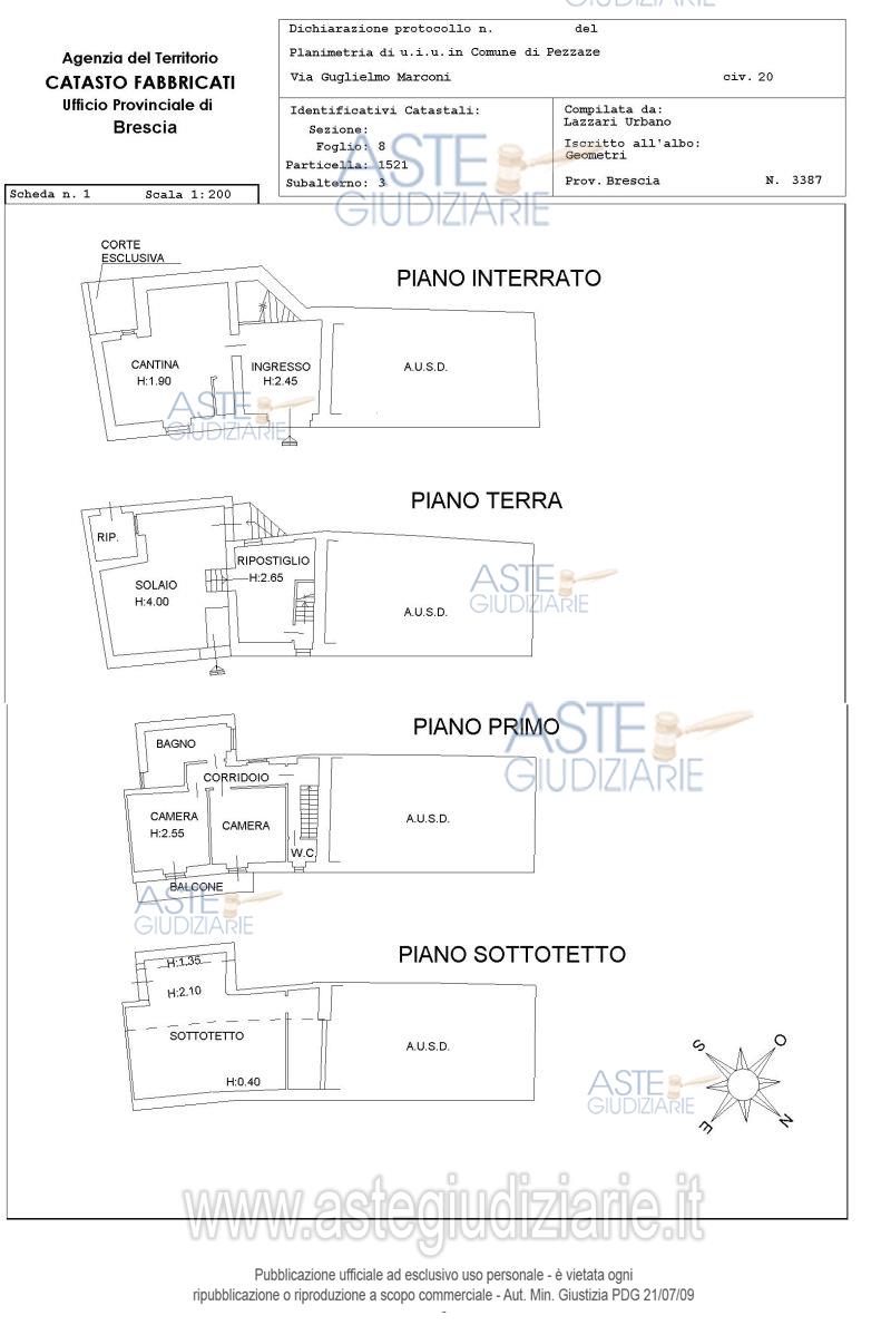 Planimetria del bene