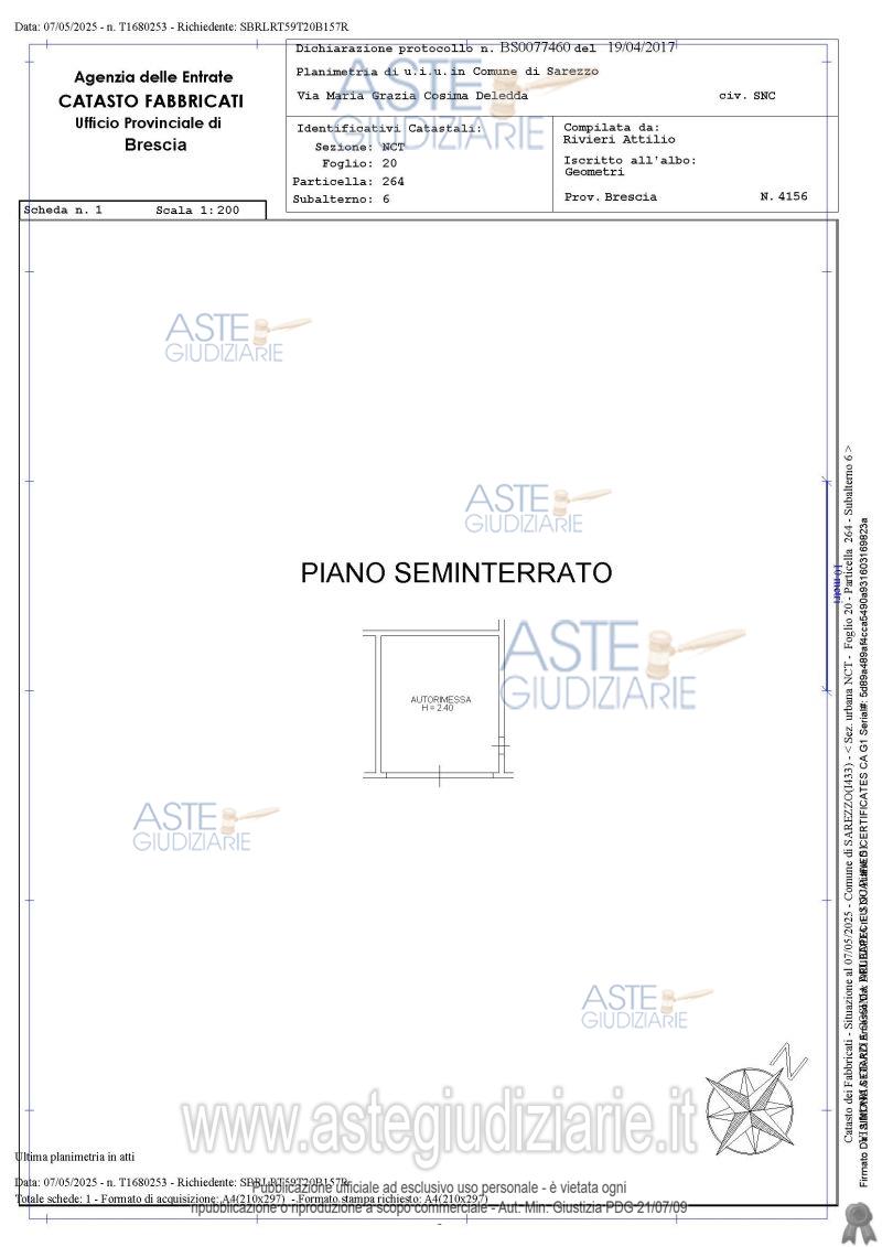 Planimetria del bene