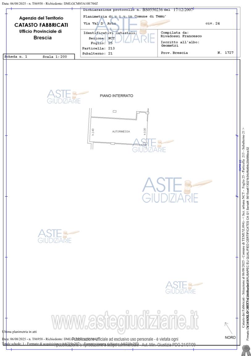 Planimetria del bene